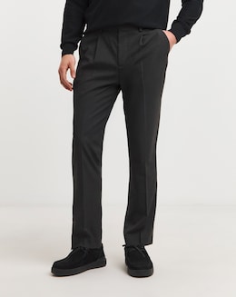 Regular Fit Pleat Front Stretch Formal Trouser