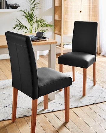 Ava Faux Leather Pair of Dining Chairs