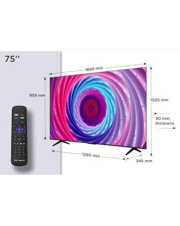 TCL 75In 75RC650K Roku TV Smart 4K Ultra HD HDR QLED TV