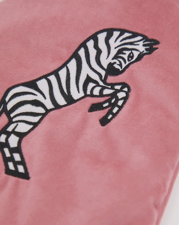 Chelsea Peers Velour Embroidered Zebra Hot Water Bottle Pink