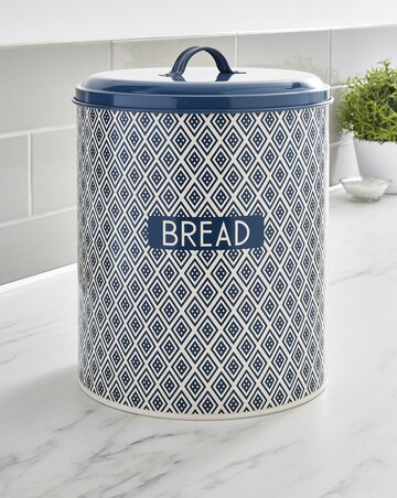 Navy Geo Bread Bin