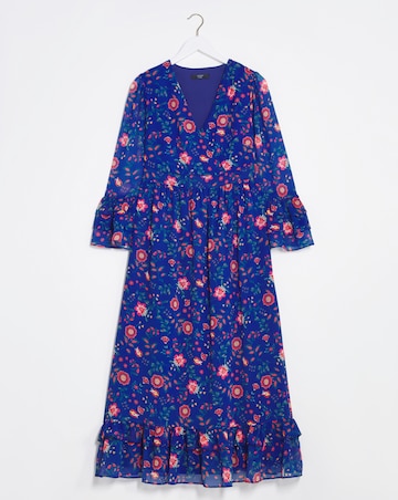 Joanna Hope Tiered Frill Sleeve Midi Dress