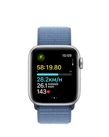 Apple Watch SE GPS 40mm Silver Aluminium Case, Winter Blue Sport Loop