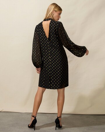 Ro&Zo Circle Foil V Neck Mini Dress