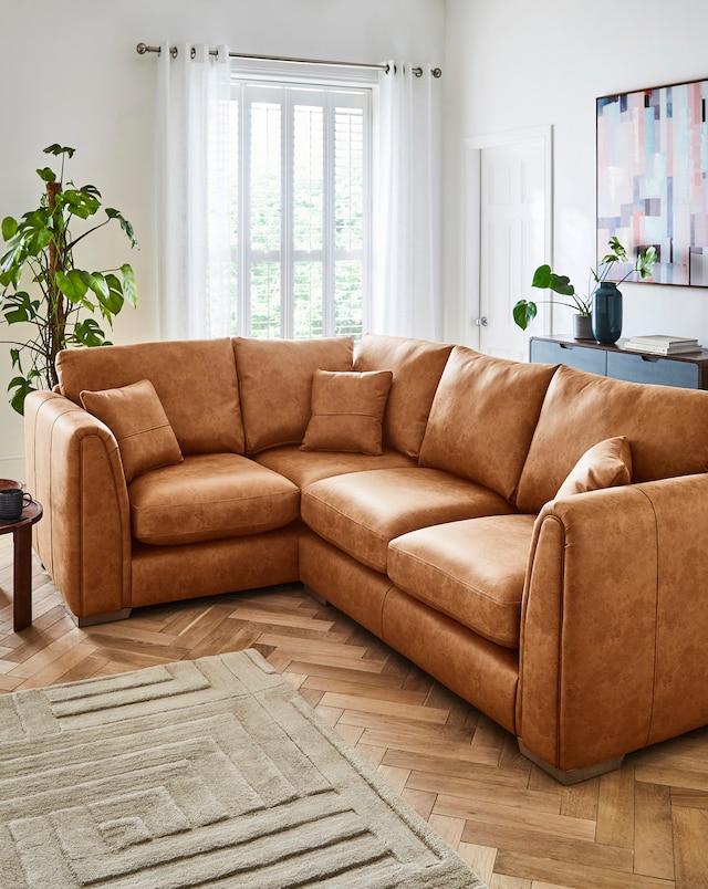 Goliath Faux Leather Left Hand Corner Sofa