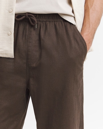 Linen Blend Elasticated Straight Fit Trouser