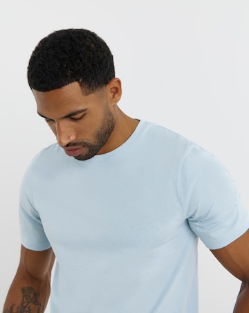 Pure Cotton Crew Neck T-Shirt Long- Light Blue