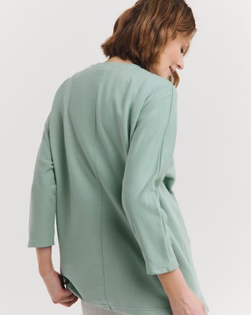 Green Dolman Sleeve Longline Sweatshirt