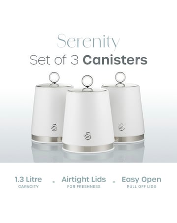 Swan Serenity Set of 3 Canisters White