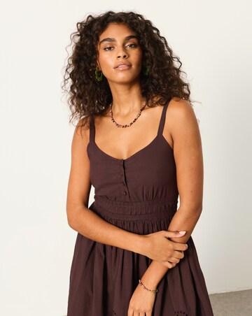 FatFace Teri Embroidered Midi