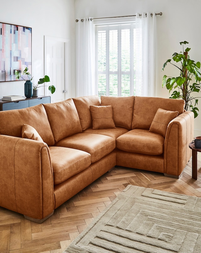Goliath Faux Leather Right Hand Corner Sofa