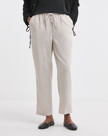 Stone Linen Mix Tapered Trouser