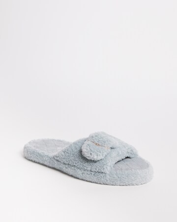 Mule Slipper with Buckle Detail - Extra Wide Fit (EEE)