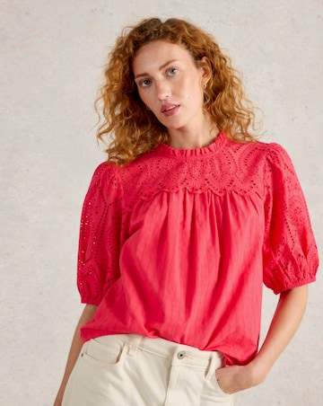 White Stuff Lexi Cotton Broderie Top