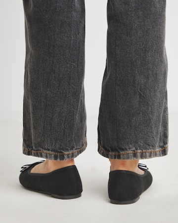 Simply Be Abundance Classic Bow Ballerina Shoes - Extra Wide Fit (EEE)