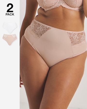 Pretty Secrets (2 Pack) New Ella Full Knickers Blush/White