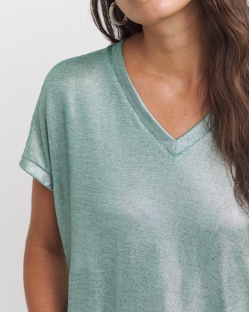 Mint V Neck Foil T-Shirt