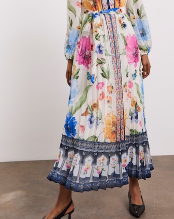 Joanna Hope Pleated Floral Maxi Dress