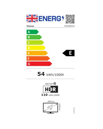 Hisense 50in 50U6NQTUK Smart 4K UHD HDR Mini-LED TV with Amazon Alexa