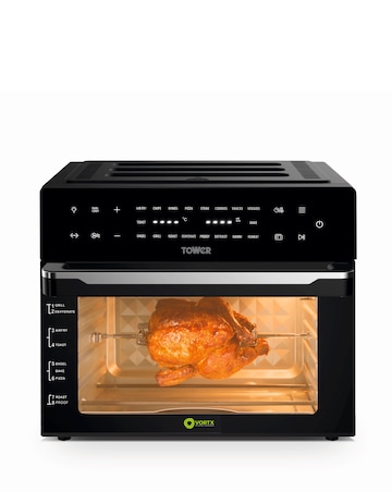 Tower Vortx 30L Air Fryer Oven with Rotisserie Function and XL Viewing Window