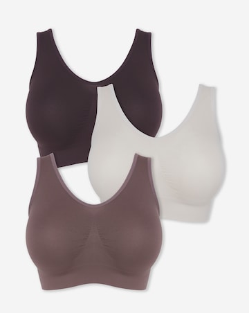 Pretty Secrets (3 Pack) Plain Comfort Tops (Fits Up To D Cup) Truffle Multi