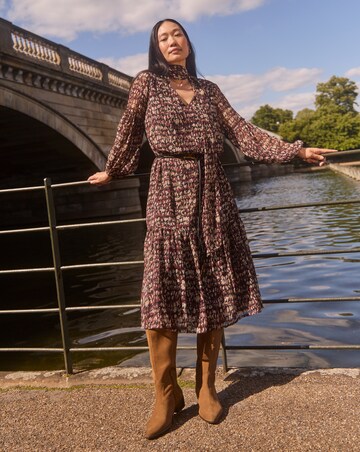 Tie Neck Georgette Maxi Dress