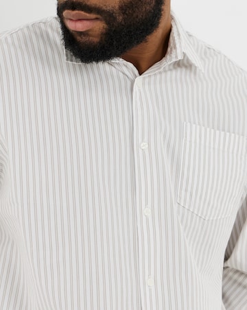 Jack & Jones Cole Poplin Stripe Long Sleeve Shirt - Cream