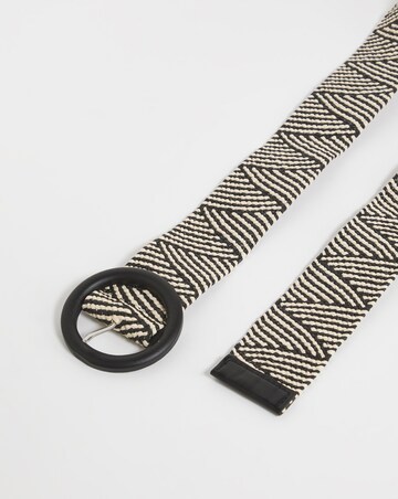 Monochrome Raffia Belt