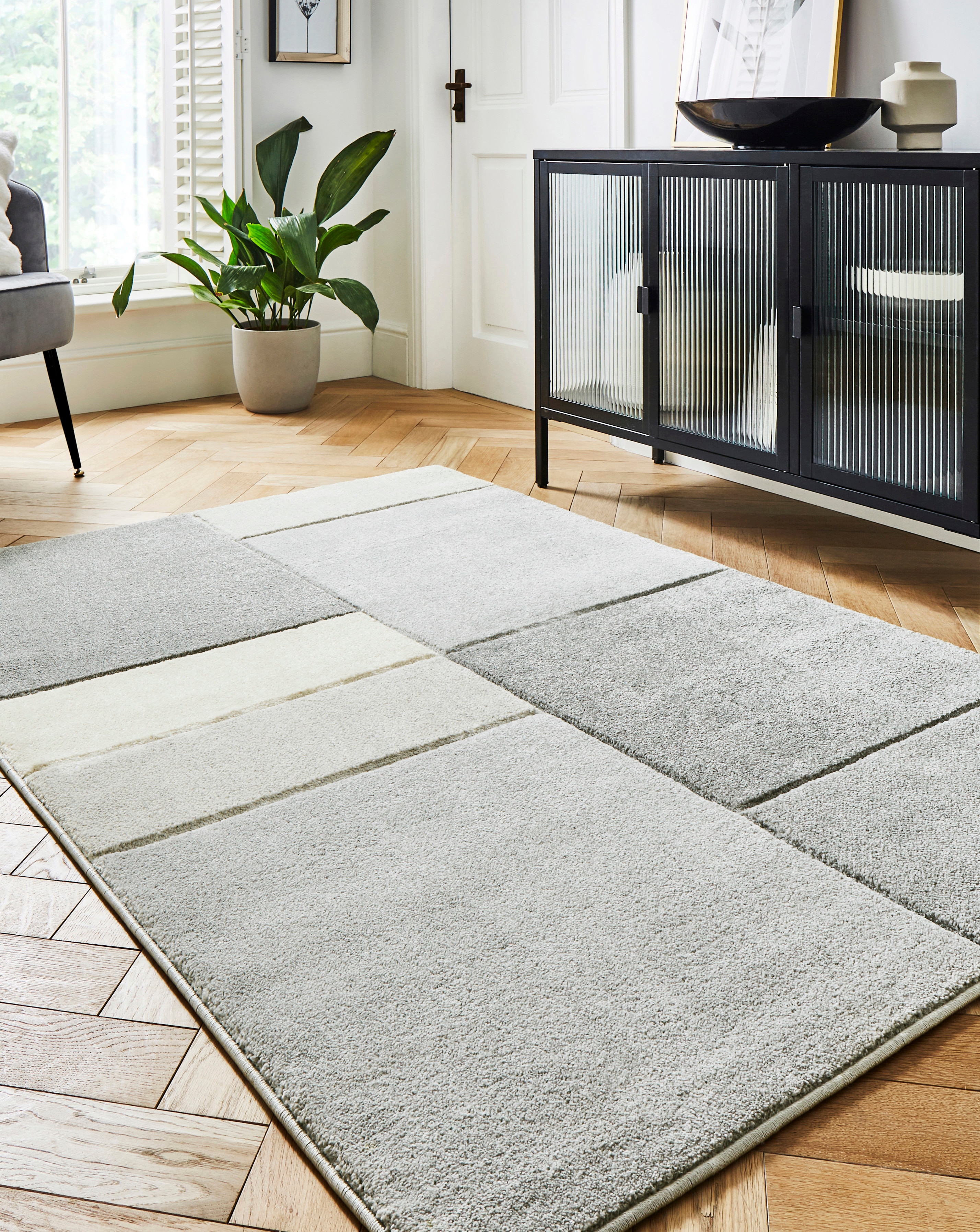 Sara Blocks Carved Rug | JD Williams