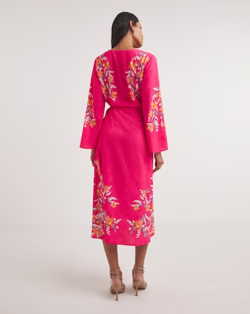 Raishma Studio Floral Print Tie-Front Midi Dress