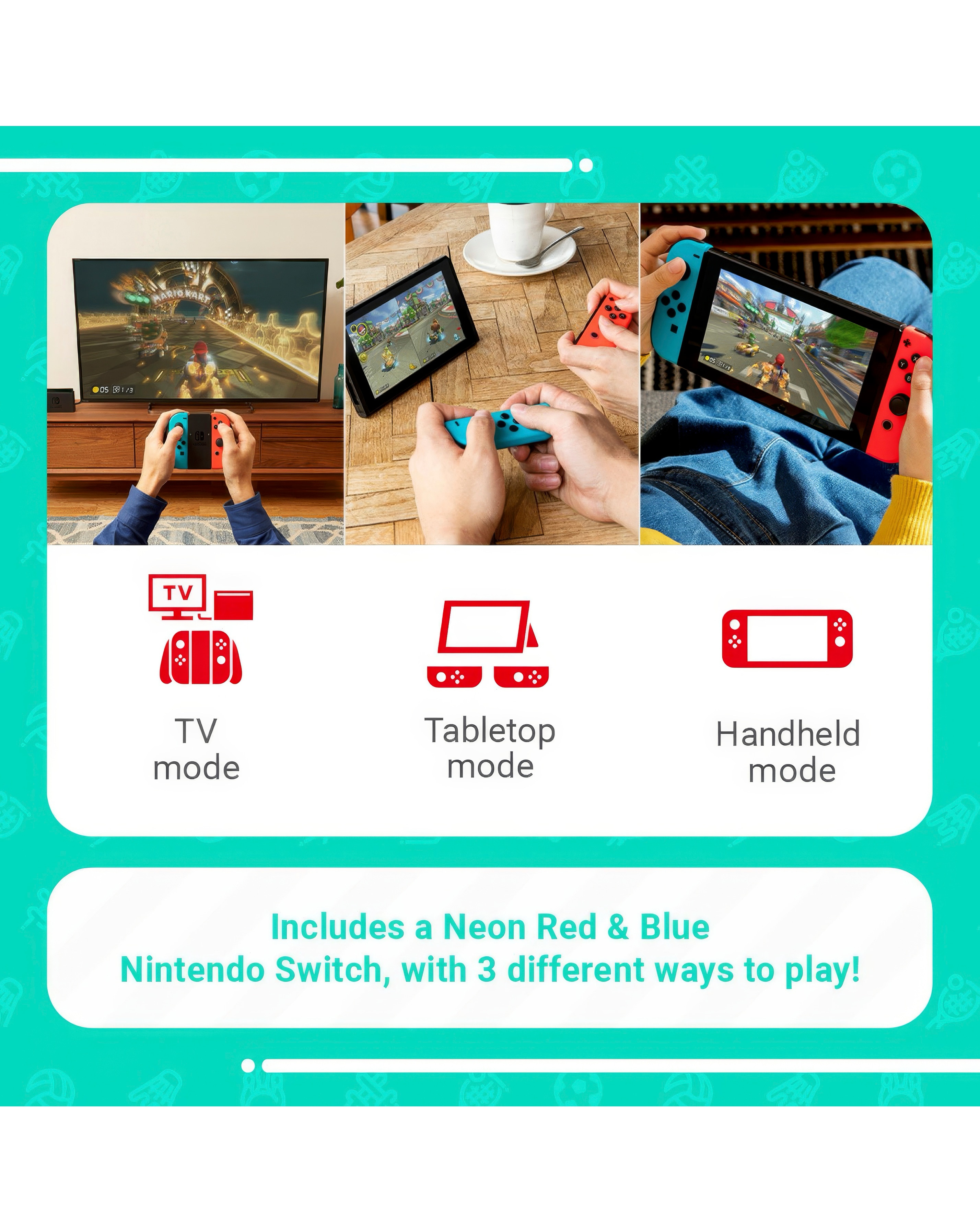 Nintendo Switch Neon with Switch Sports & 12 Months Switch Online
