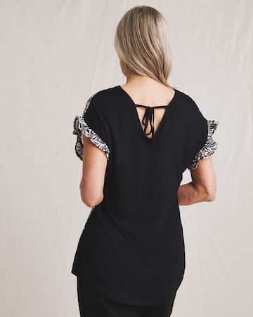 Julipa Frill Sleeve Woven Front Top