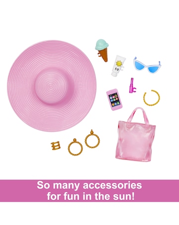 Barbie Doll with Swimsuit and Beach-Themed Accessories