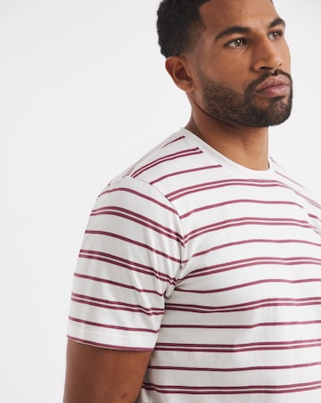 Cotton Yarn Dye Stripe Crew Neck T-Shirt Long