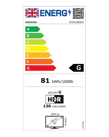 Samsung UE55CU8000KXXU 55in Crystal UHD 4K HDR Smart TV