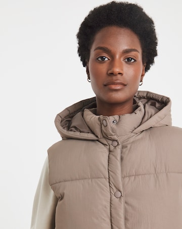 Taupe Hooded Leisure Gilet