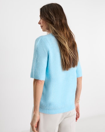 Light Blue Short Sleeve Crew Neck Jumper