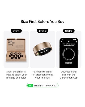 Ultrahuman Ring AIR Bluetooth Smart Ring - Brushed Rose Gold - Size 9