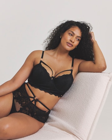 Figleaves Curve Amore Padded Balcony Bra B-F - Black