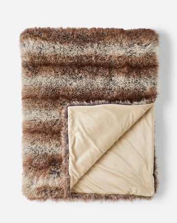 Striped Animal Plush Faux Fur Throw