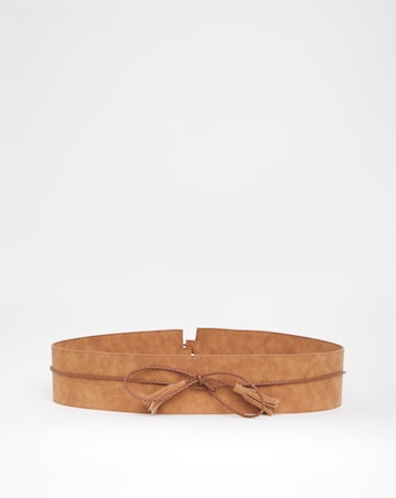 Tan Tassle Tie Waist Belt