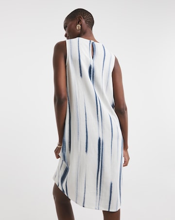 Linen Mix Sleeveless Shift Dress