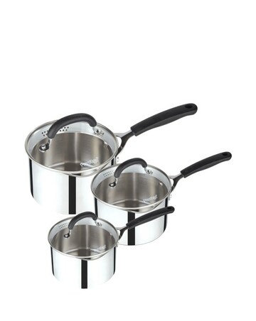 Prestige Made to Last 3 Piece Straining Saucepan Set