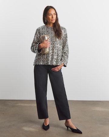 Joanna Hope Long Sleeve Beaded Top