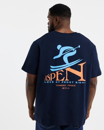 Jack & Jones Aspen Back Graphic T-Shirt - Navy