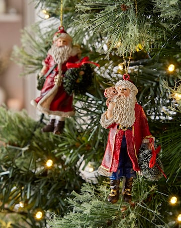 Gisela Graham Santa Hanging Decorations - Set of 2