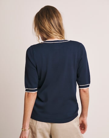 Anthology Navy Short Sleeve Cardigan