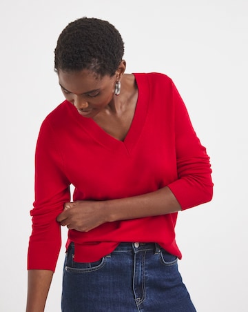Red V Neck Jumper
