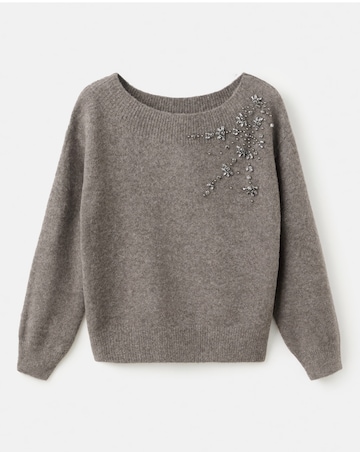 Mango Bardot Brown Jumper