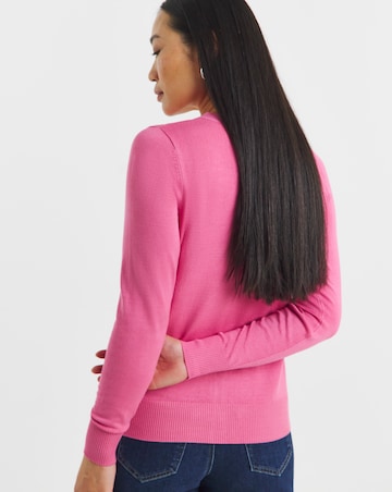 Pink V Neck Cardigan